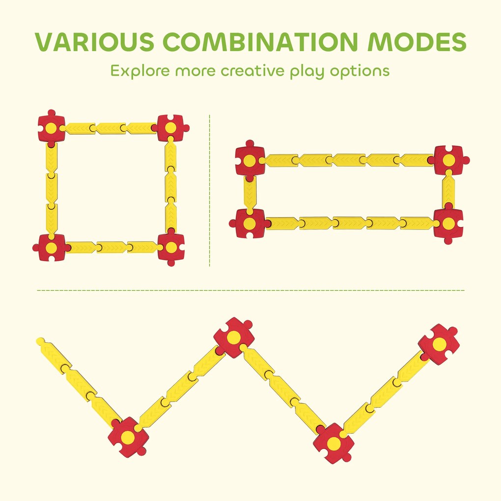 AIYAPLAY Zestaw równoważni dla dzieci, dowolnie konfigurowalny, plastikowy, elastyczne elementy, Żółty+Czerwony