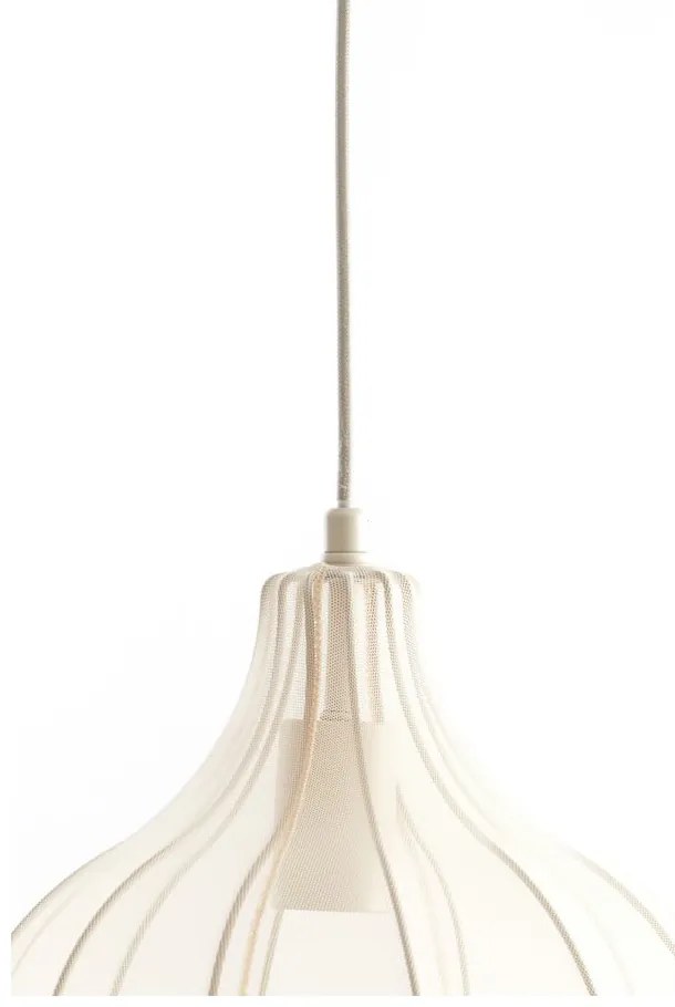 Beżowa lampa wisząca z tekstylnym kloszem ø 29 cm Elati – Light &amp; Living