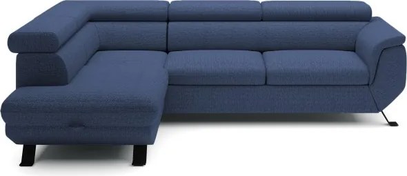 Narożnik RAVEN L Lewostronny wolnostojący z funkcją spania tkanina ARAGON 79 Niebieski WERSAL