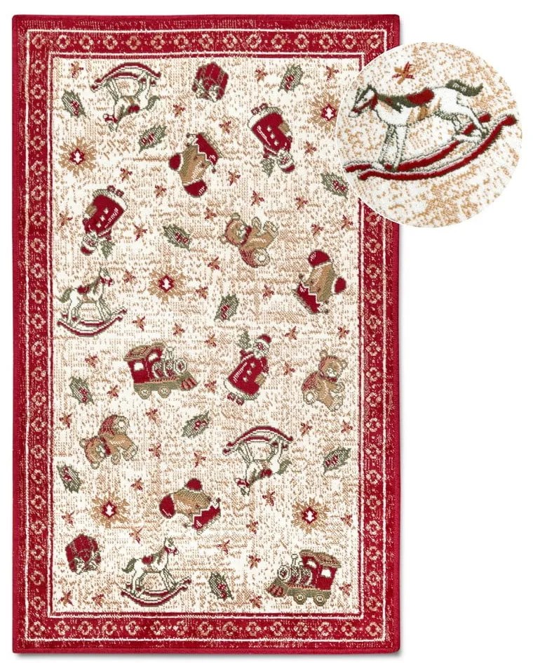 Czerwony dywan z mieszanki bawełny ze świątecznym motywem 50x80 cm Toy's Delight Red Christmas – Villeroy&amp;Boch