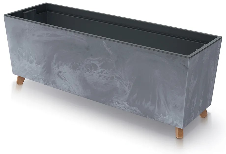 Donica ogrodowa z wkładem 77 x 23,5 x 30 cm Urbi Beton Effect marengo PROSPERPLAST