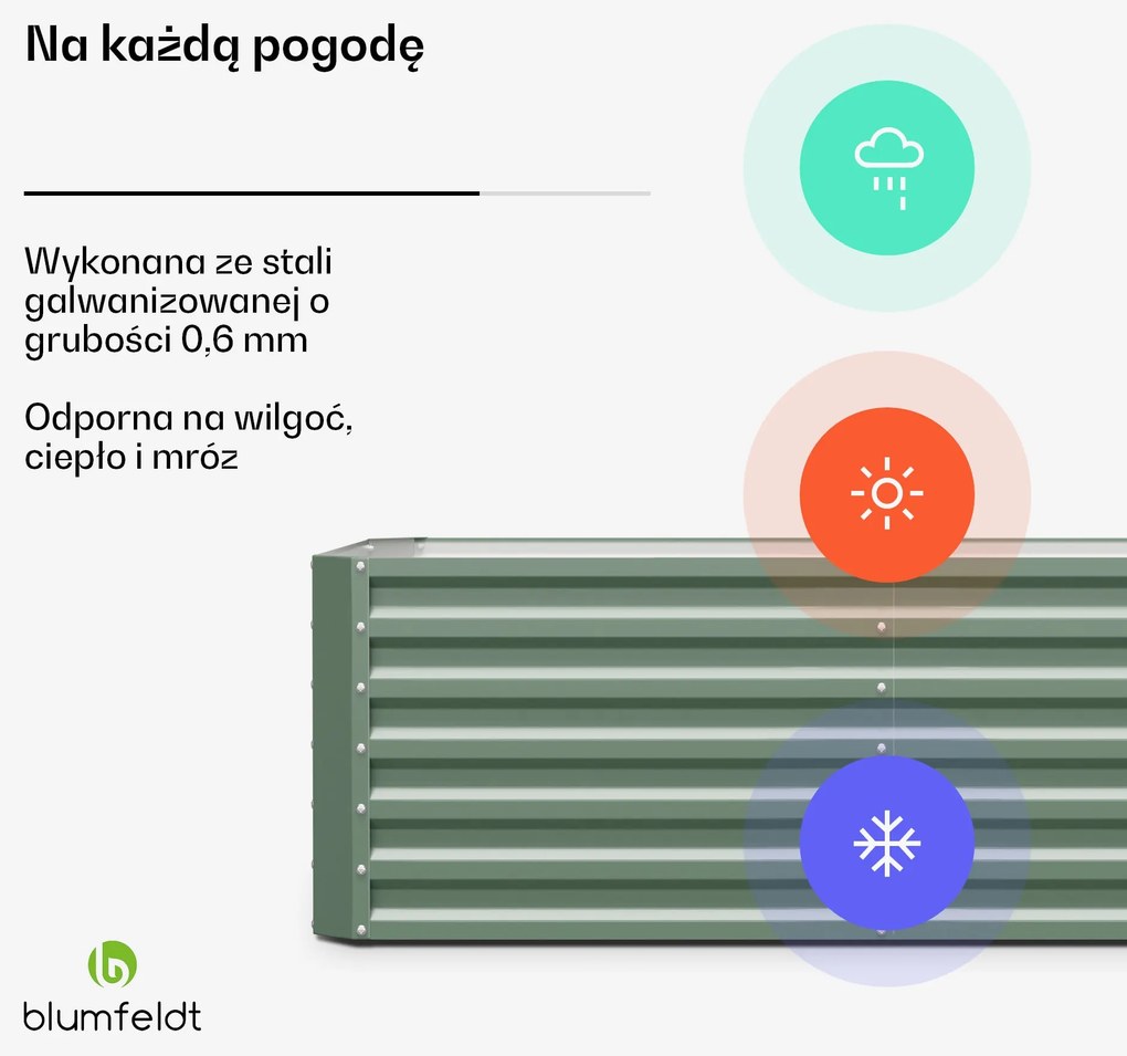 Blumfeldt High Grow Straight grządka podwyższana, 180 x 60 x 90 cm