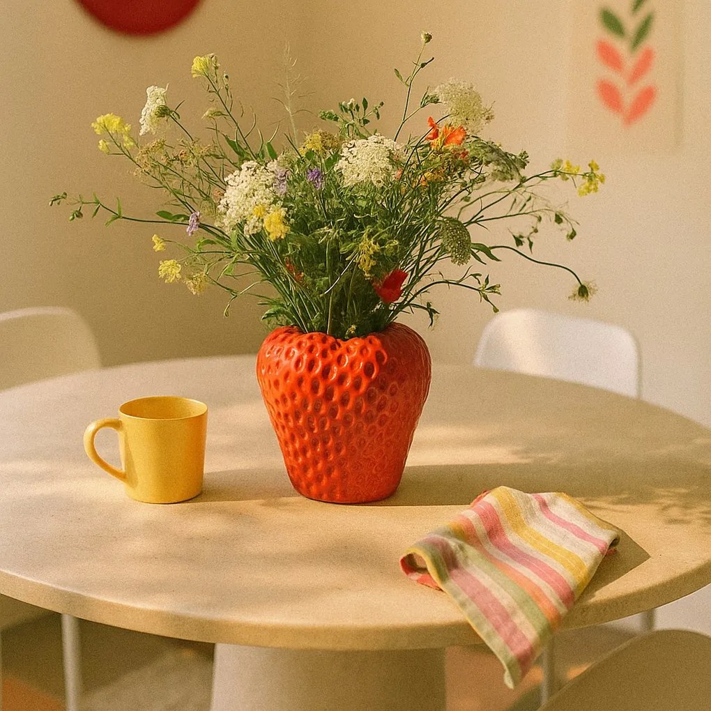 Ceramiczny wazon truskawka MUZ, 16 cm