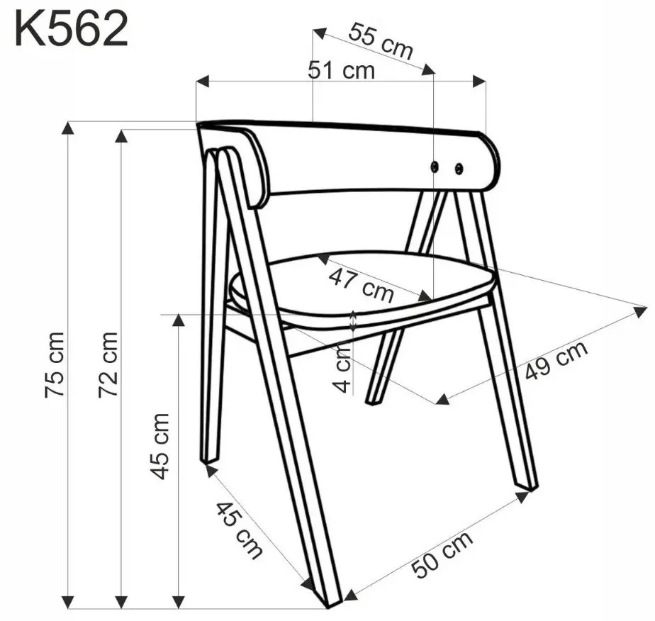 Krzesło K562 orzech/beżowe HALMAR