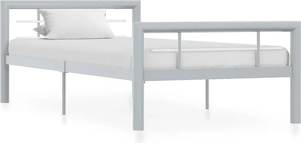 Szare metalowe łózko pojedyncze 90 x 200 cm G6-N97