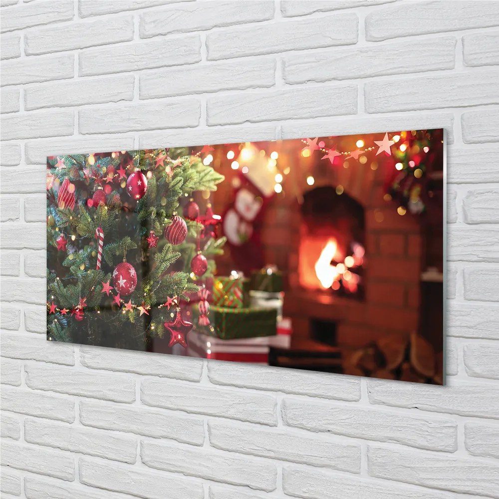 Panel szklany do Kuchni Bombki i Świąteczne Podarki