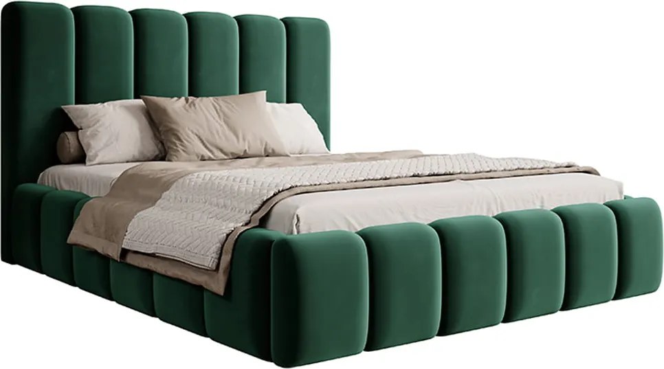 Łóżka tapicerowane JUSTI z pojemnikiem na pościel