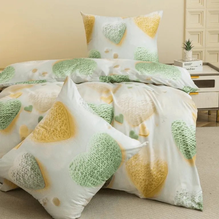 PrzytulneMieszkanie.pl PrzytulneMieszkanie.pl Pościel z mikrofibry HEARTAMI kolorowa Rozmiar pościeli: 2 szt 70 x 80 cm | 160 x 200 cm