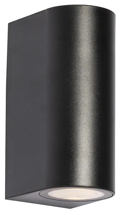 Nowoczesna lampa ścienna zewnętrzna czarna z tworzywa sztucznego owalna 2-światłowa - Baleno