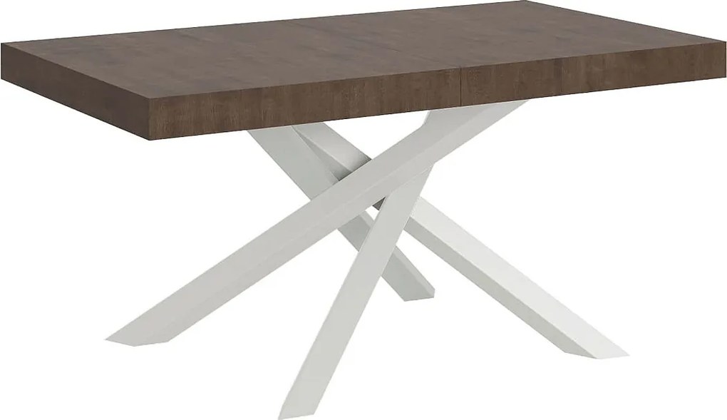 Stół rozkładany 160/264x90 cm Volantis orzech nogi białe