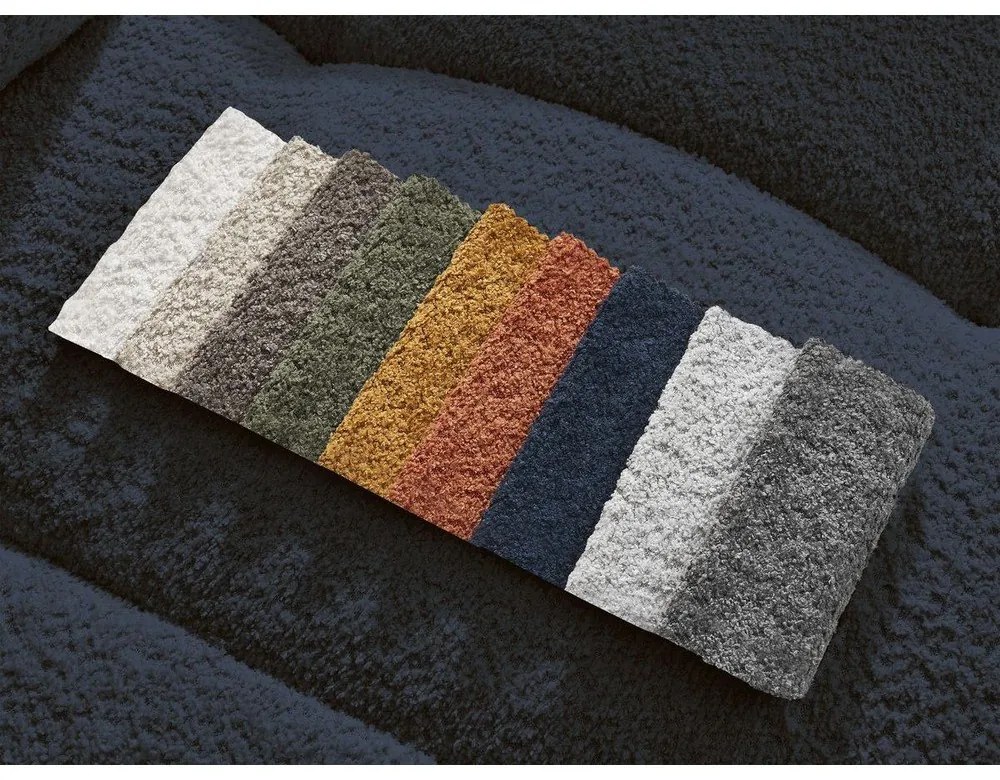 Niebieski podnóżek z materiału bouclé Roxelane – Bobochic Paris