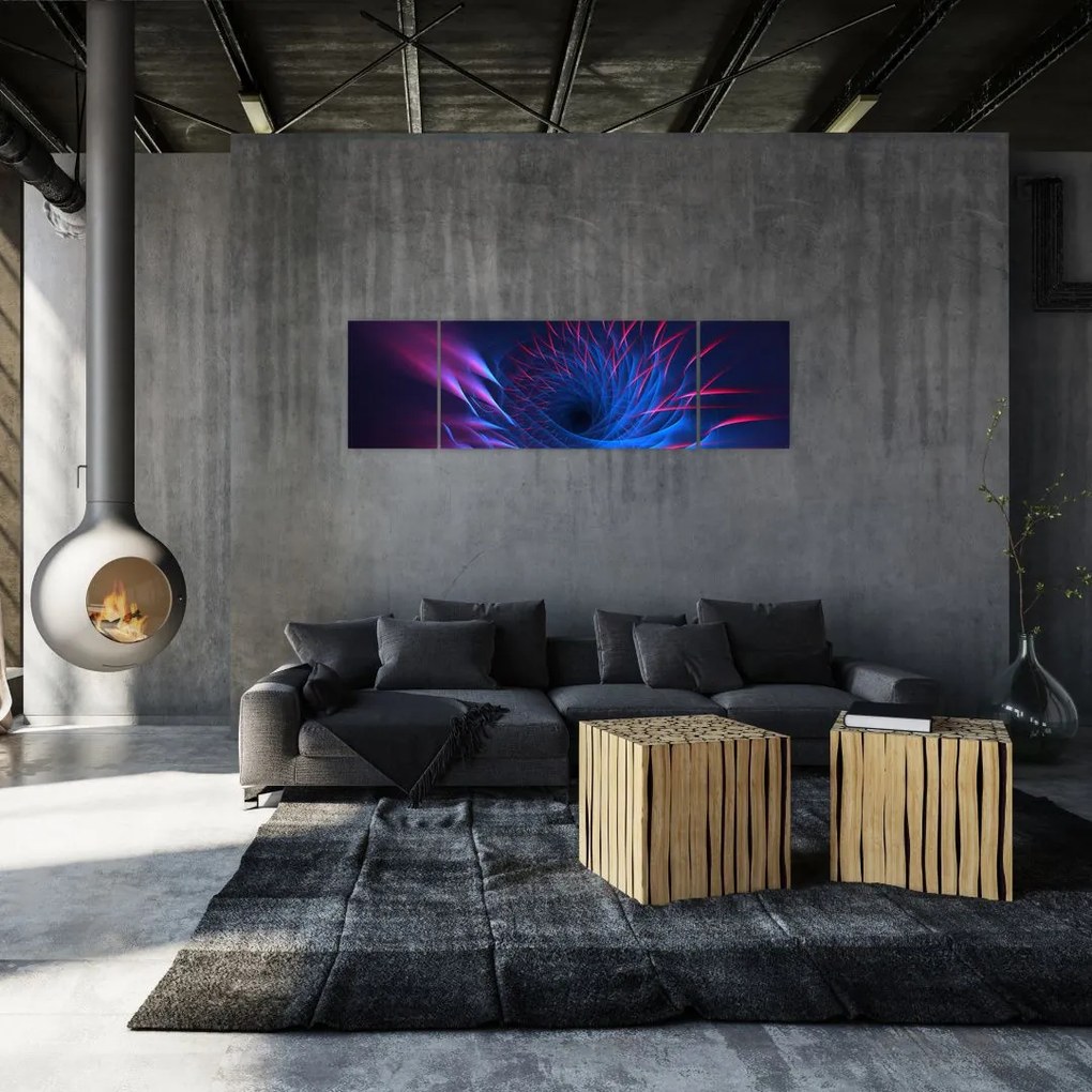 Obraz - abstrakcja kwiatu (170x50 cm)