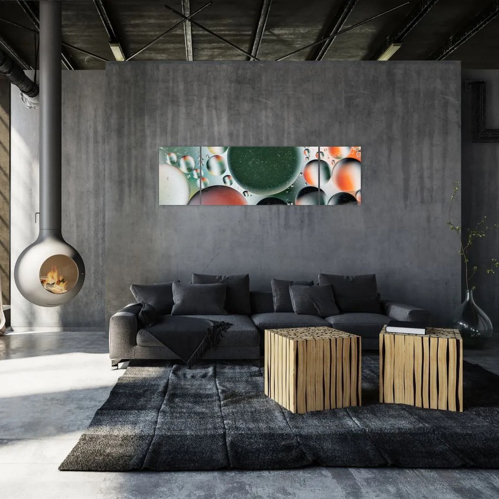 Obraz abstrakcji - bąbelki (170x50 cm)