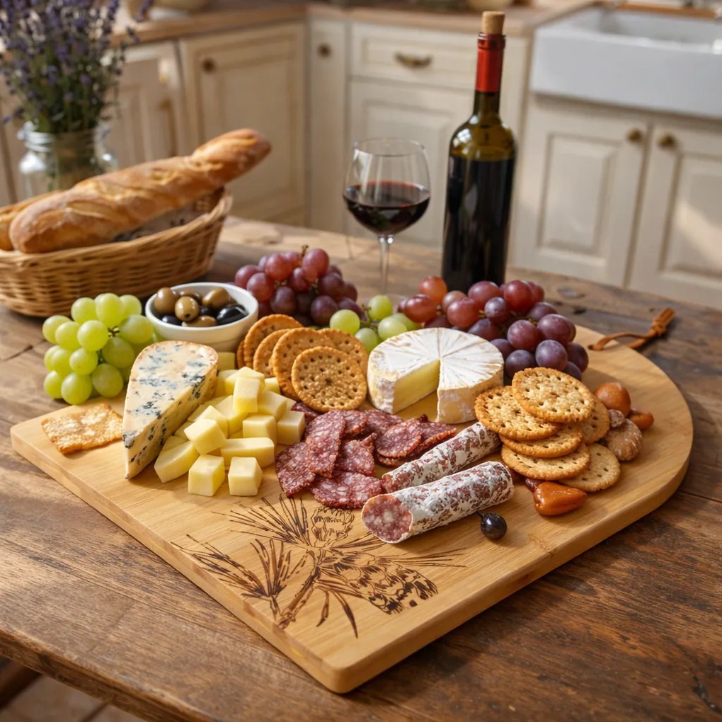 Świąteczna taca bambusowa 35 × 26,5 × 1,5 cm