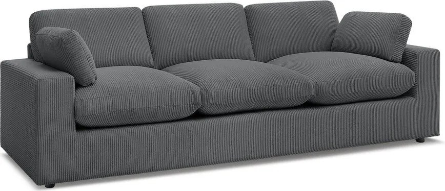 Ciemnoszara sztruksowa sofa 250 cm Belair – Bobochic Paris