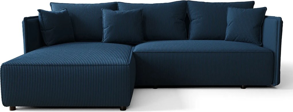 Granatowa Sofa Narożna Z Funkcją Spania T3-B49