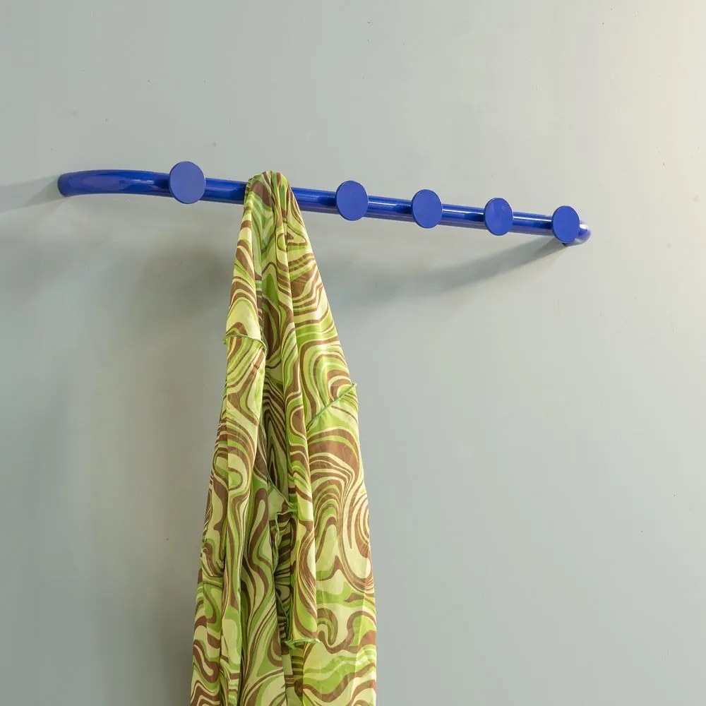 Niebieski metalowy wieszak ścienny 75 cm Retro – Spinder Design