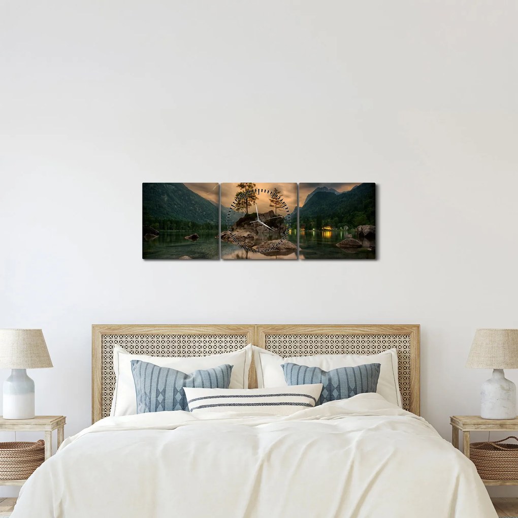 Piękny obraz krajobrazu (z zegarem) (90x30 cm)