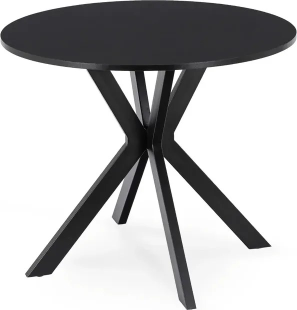 Stół Okrągły LAUREN 80 cm Czarny Loft Nowoczesny