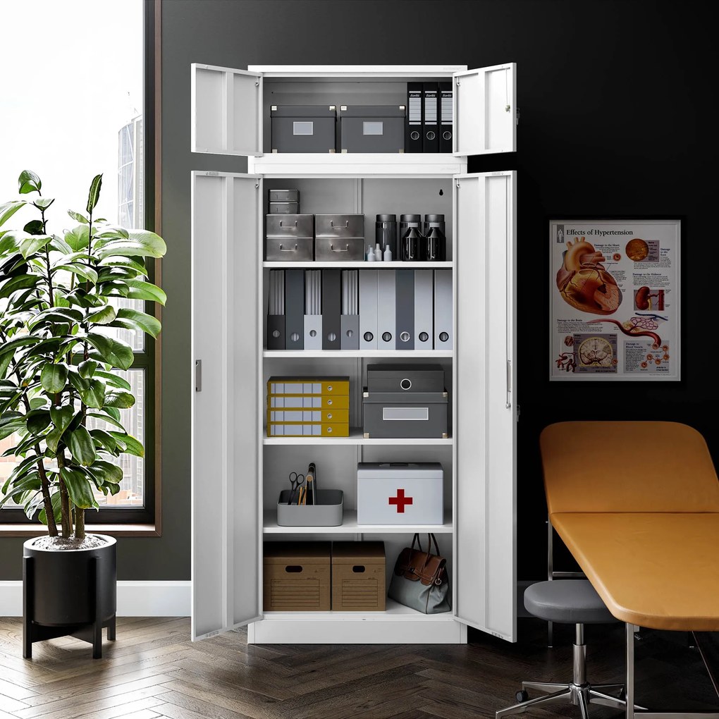 Nadstawka na szafę biała, 800x380x400 mm: EWA