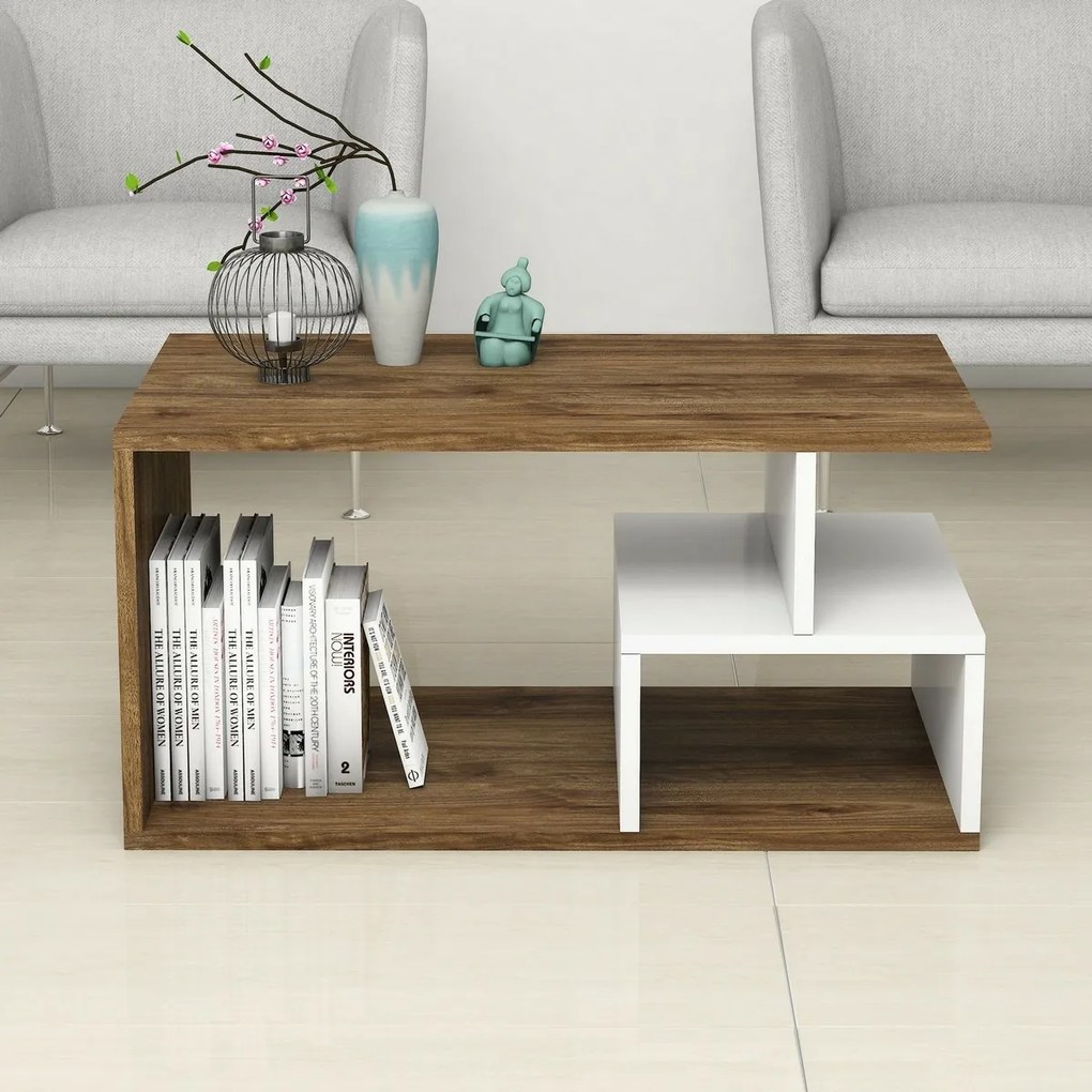 Stolik konferencyjny Arte White and Dark Walnut