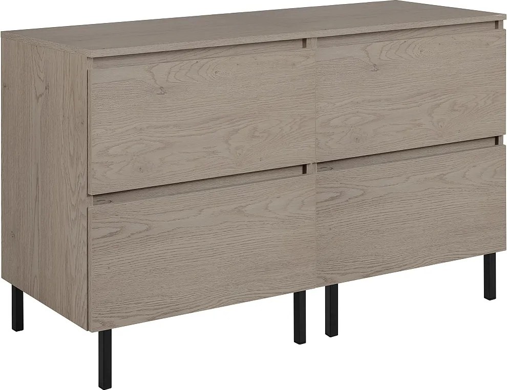 Meble łazienkowe 120 cm (2 x 60) z blatem górnym + nóżkami meblowymi, Kolor: Dąb Ciemny, 120 x 80,7 x 46 cm