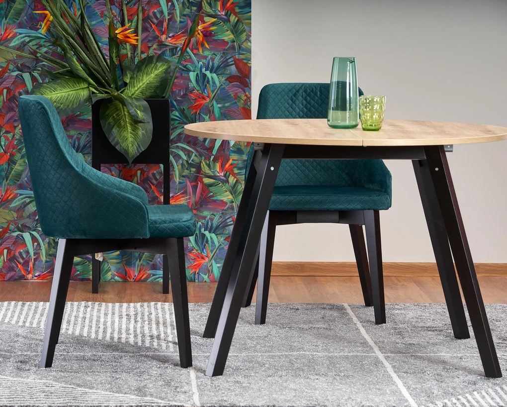 Rozkładany stół w stylu loft Ruben dąb artisan/czarny