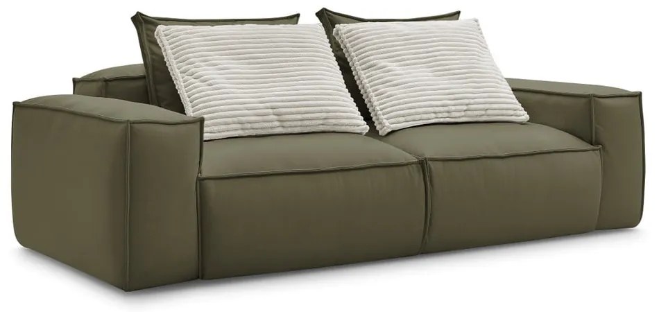 Zielona sofa z imitacji skóry 260 cm Boheme – Bobochic Paris