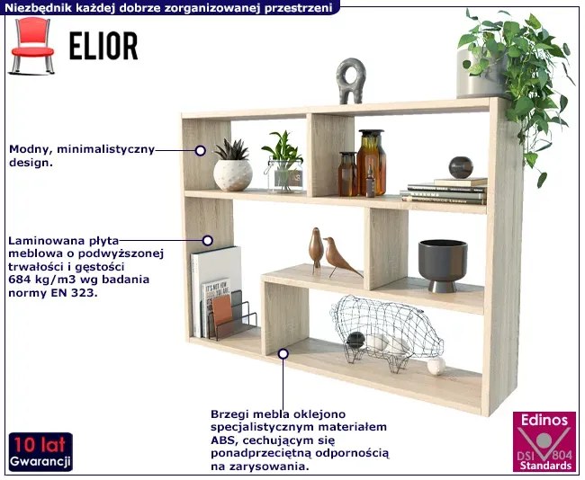 Regał wiszący na książki w kolorze dąb sonoma R9-R63