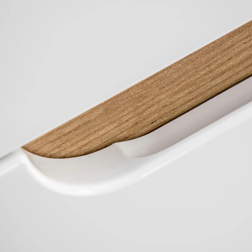 Wąska szafka podumywalkowa 40 cm, Aruba 823 FSC, dąb craft złoty/biały połysk