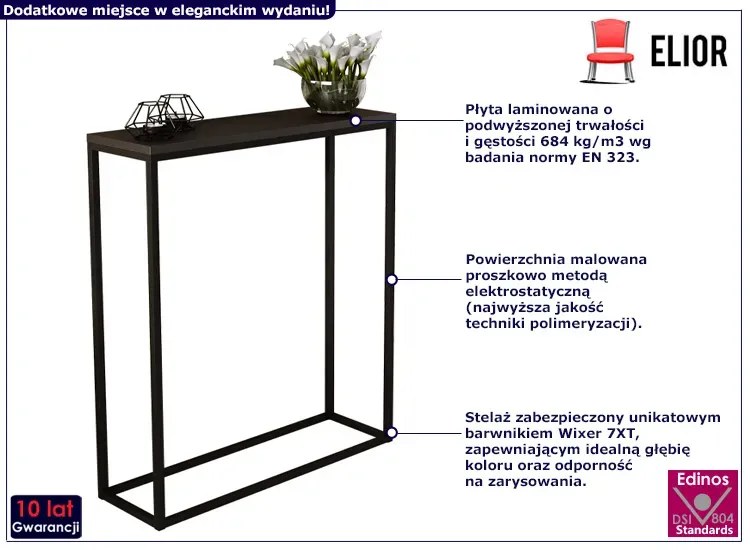 Czarna loftowa konsola - Carello 7X