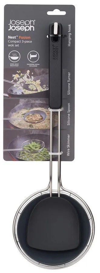 Zestaw przyborów kuchennych 3 szt. ze stali nierdzewnej Fusion Wok Set – Joseph Joseph