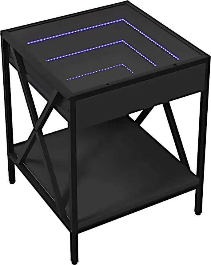 Czarny stolik kawowy z diodami LED R9-A71
