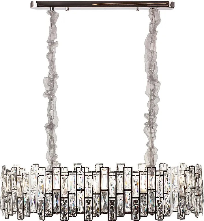 Nowoczesny żyrandol kryształowy do salonu, srebrny – Owalny 80 cm – New York