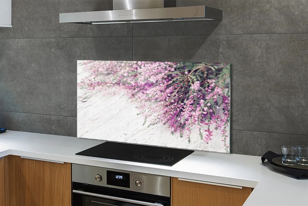 Szkło do Kuchni na Ścianę Bukiet na Rustykalnych Deskach