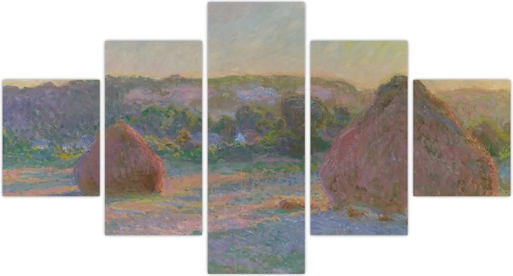 Obraz - Claude Monet, Stacks of Wheat (End of Summer) , reprodukcje (125x70 cm)