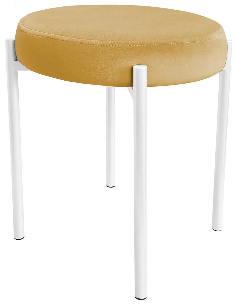 TABORET DIOR STOŁEK LOFT metal podstawa biała MG15