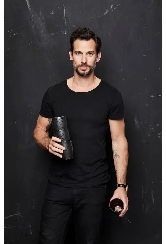 Czarne kubki zestaw 4 szt. do latte ceramiczne 270 ml Gastro Black/Mix – Bitz