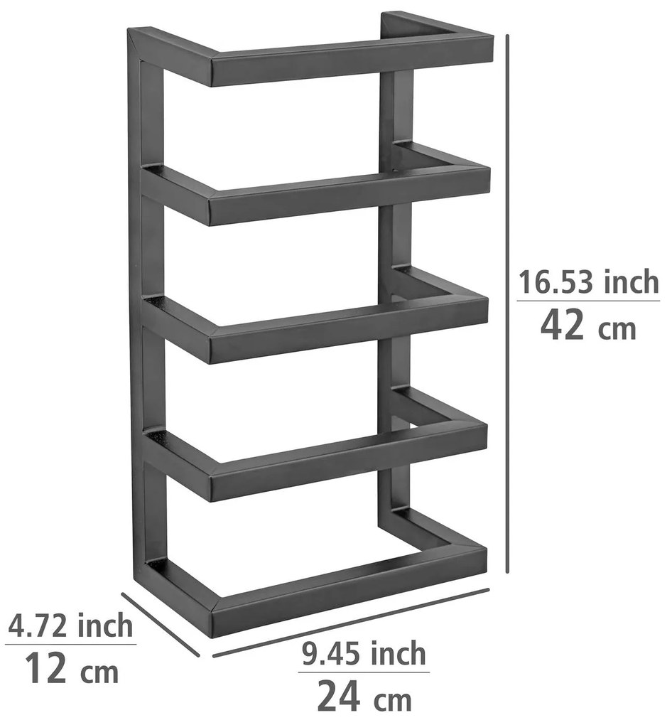 Wieszak na ręczniki ze stali lakierowanej, czarny mat, FONDIRO, WENKO