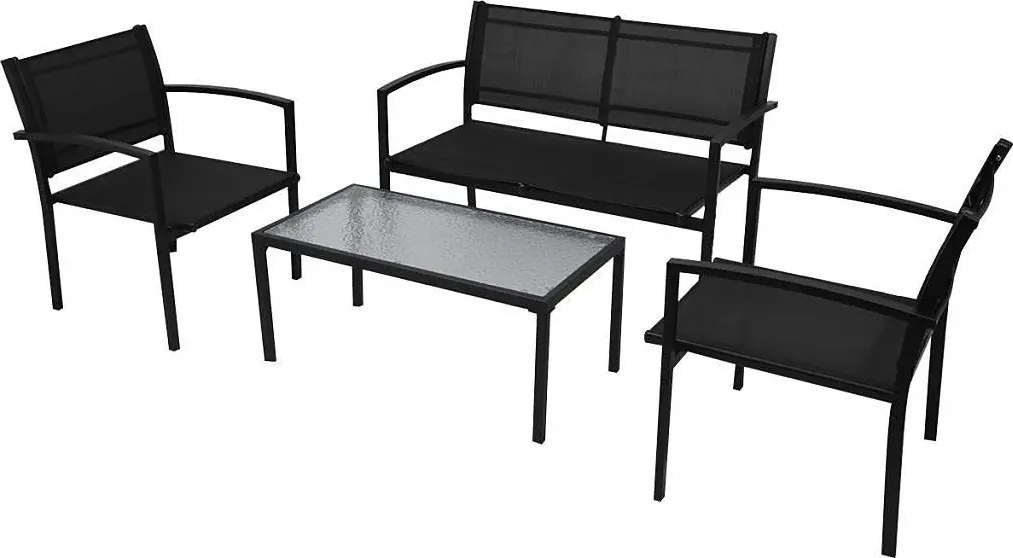 Komplet czarnych mebli ogrodowych T6-N83