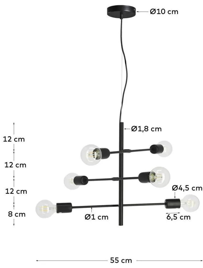 Czarna lampa wisząca ø 55 cm Spica – Kave Home