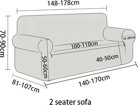 4Home Elastyczny pokrowiec na kanapę 2-osobową Noir, 145 - 185 cm