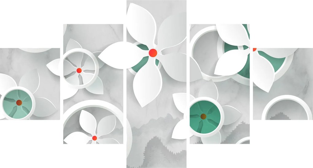 Obraz kwiatowej abstrakcji (125x70 cm)