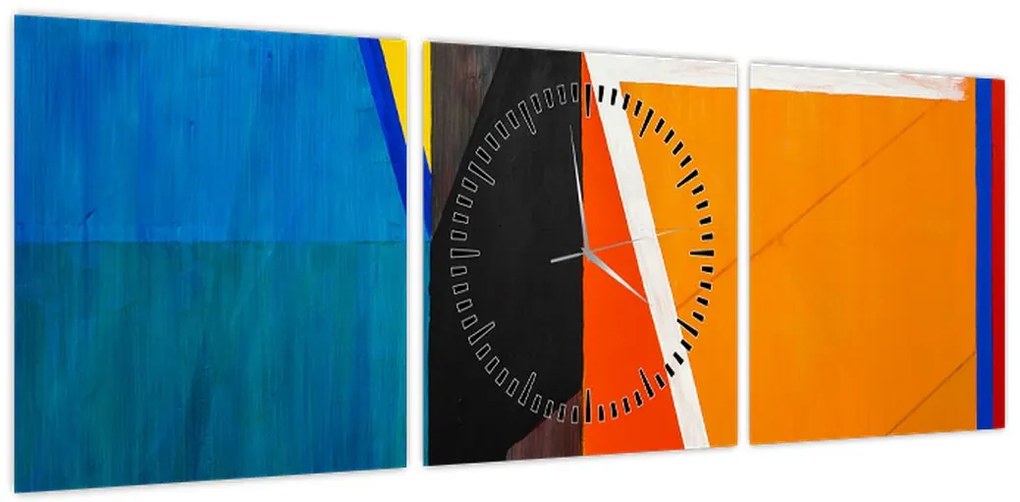 Obraz - Geometria (z zegarem) (90x30 cm)
