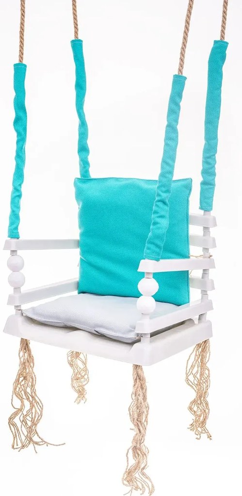 Turkusowa huśtawka dziecięca 3w1 B0-W04