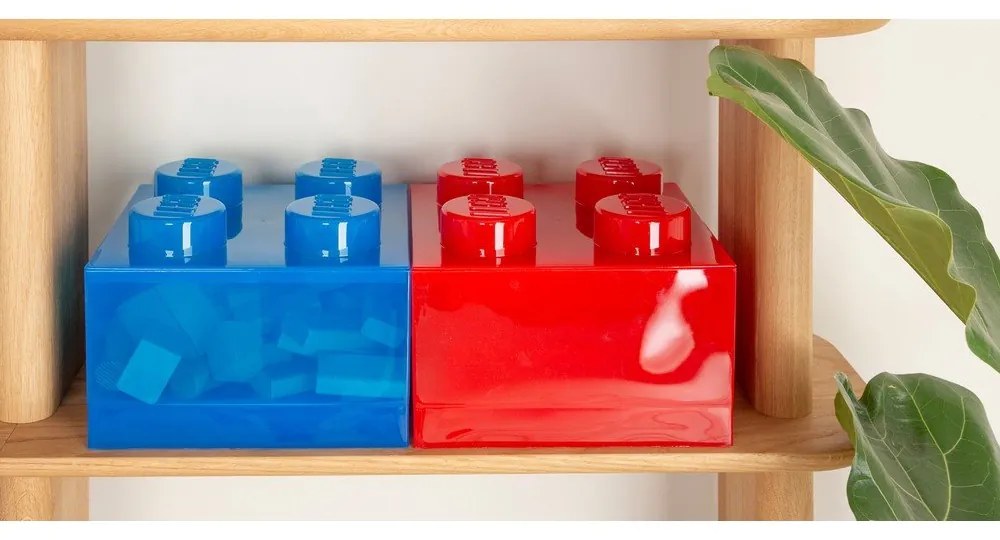 Czerwony plastikowy pojemnik dziecięcy 25x25x18 cm – LEGO®