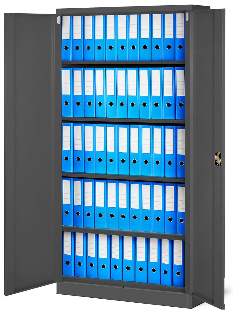 Zestaw 4x biurowa szafa metalowa na akta JAN H, 900 x 1950 x 400 mm, antracytowa