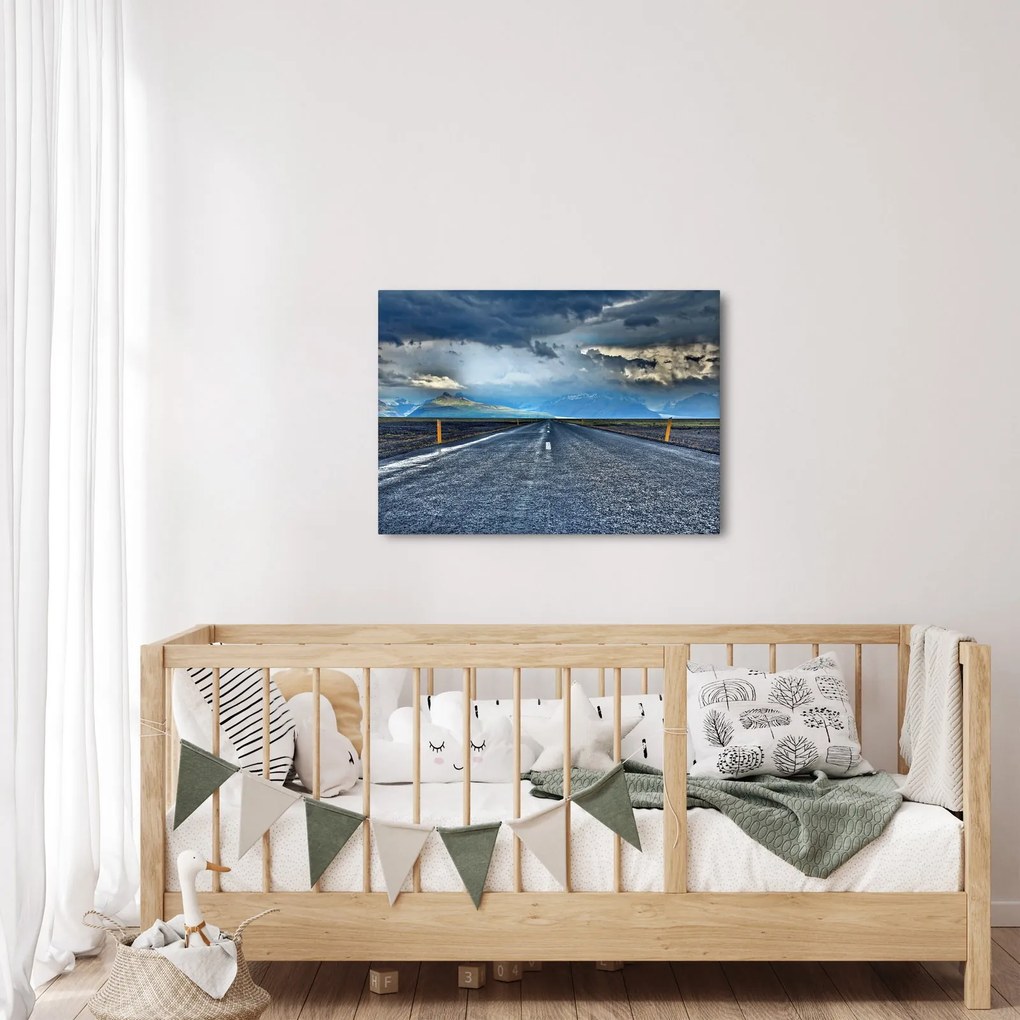 Obraz drogi podczas burzy (70x50 cm)