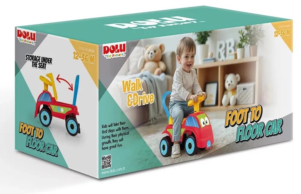 Dolu Odrážedlo auto, czerwone