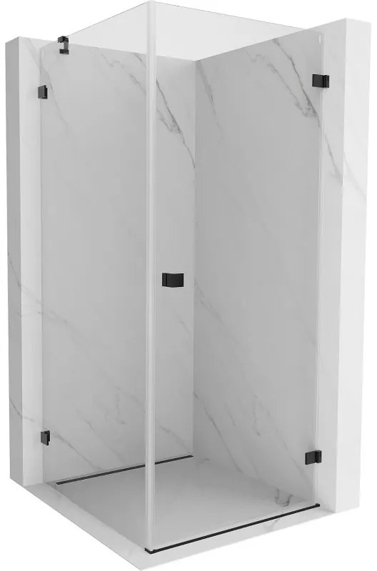 Mexen Lunar-B kabina prysznicowa uchylna prawa 100 x 100 cm, transparent, czarna - 832-100-100-70-00-P